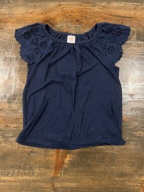 wonder nation Navy Eyelet Sleeve Tee